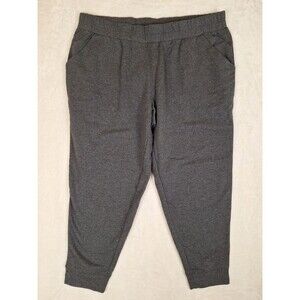 CJ Banks Women's 1X Plus Size Jogger Pants Elastic Waist Gray Pockets Terry NWT